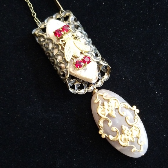 Vintage Repurposed Assemblage Necklace - Picture 8 of 8